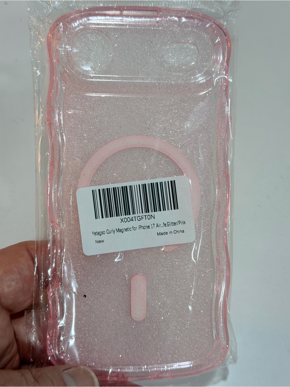 Glitter Magnetic Phone Case for iPhone 17 Air in Pink